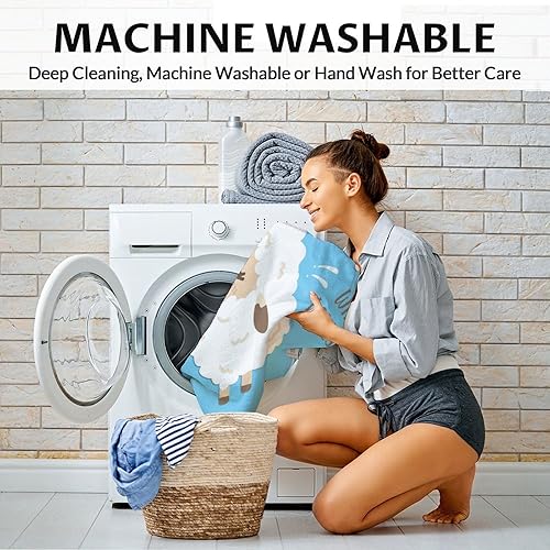 Miniatura 5 de Manta de oveja de regalo, 30 x 40 pulgadas, bonita manta para niños, niñas y mujeres, mantas suaves y peludas azules para cama, sofá y viajes