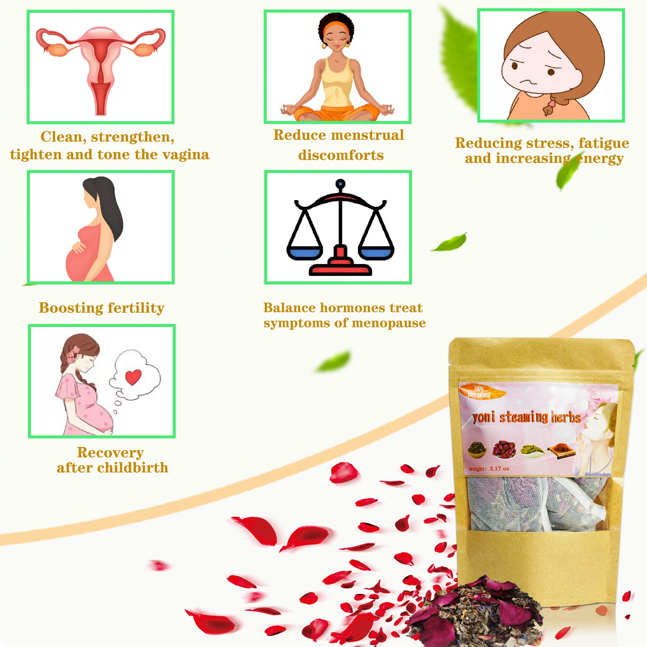 Yoni Steam Herbs for Cleansing Natural (6 oz), V Steam Herbs Detox Kit