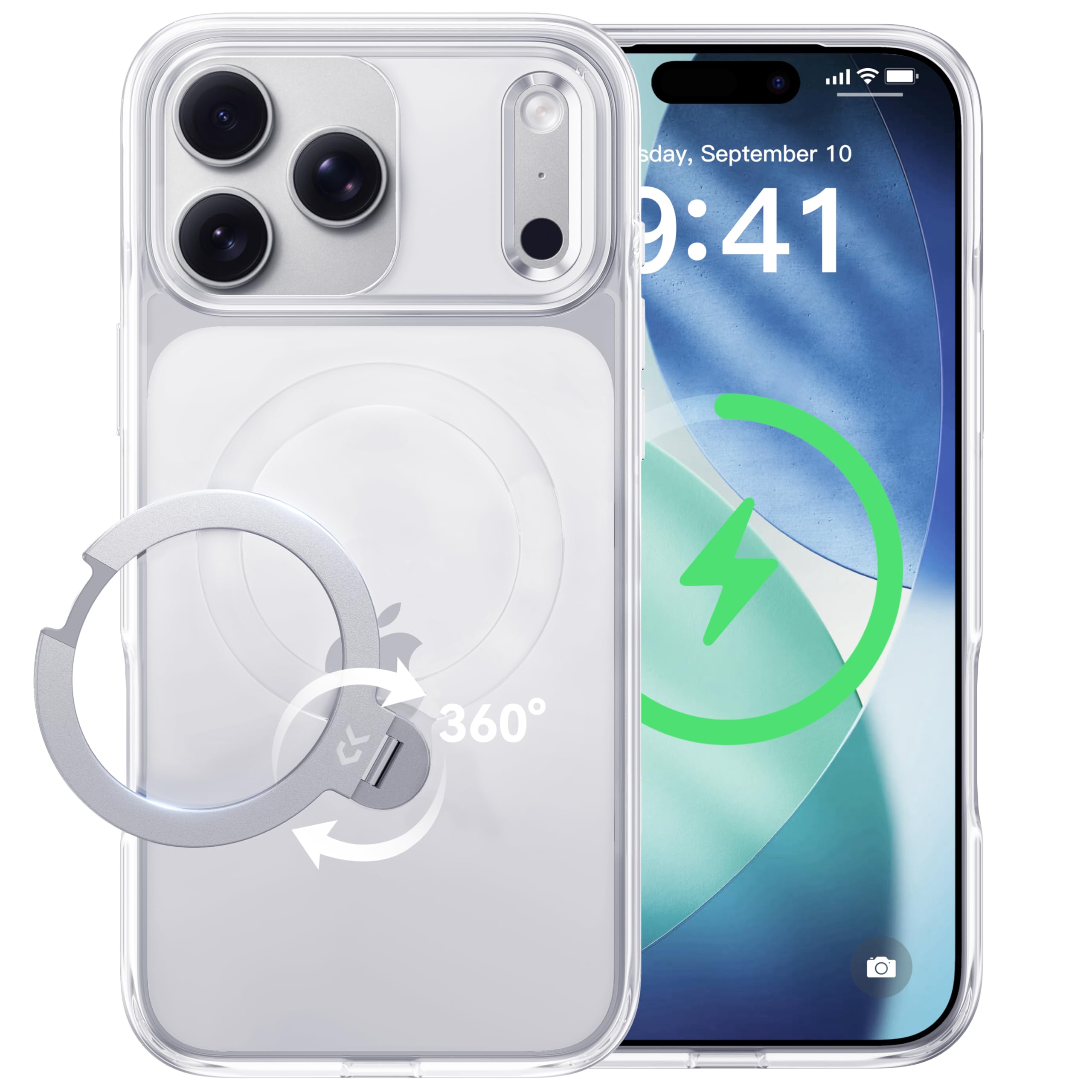 【透き通る上質感・定点360°回転】CASEKOO iPhone 16 Pro Amazon | 【透き通る上質感・定点360°回転】CASEKOO iPhone 16 Pro 用