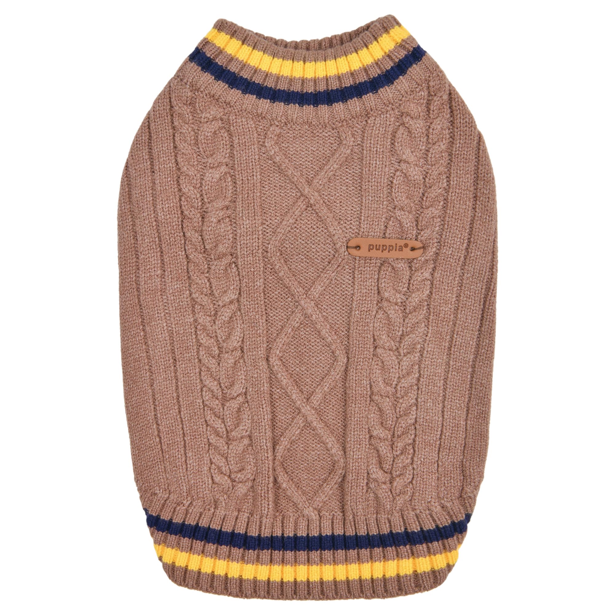 Puppia JOISE – Chandail en tricot pour chien, saison d'hiver pour chiens de petite et moyenne taille, marron, taille M