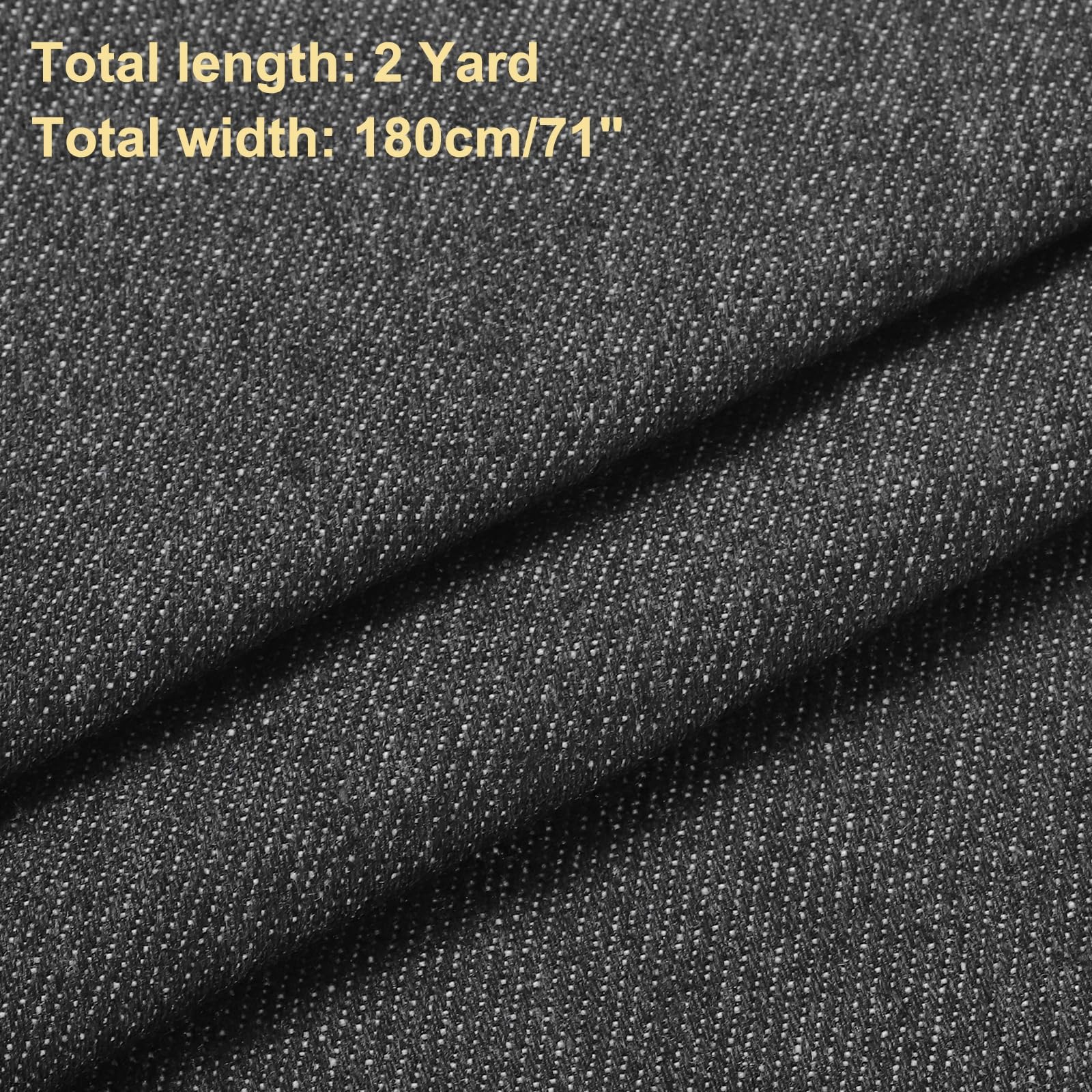 QUARKZMAN Tissu Denim 11Oz Matériau en Denim de Coton 180cm Noir