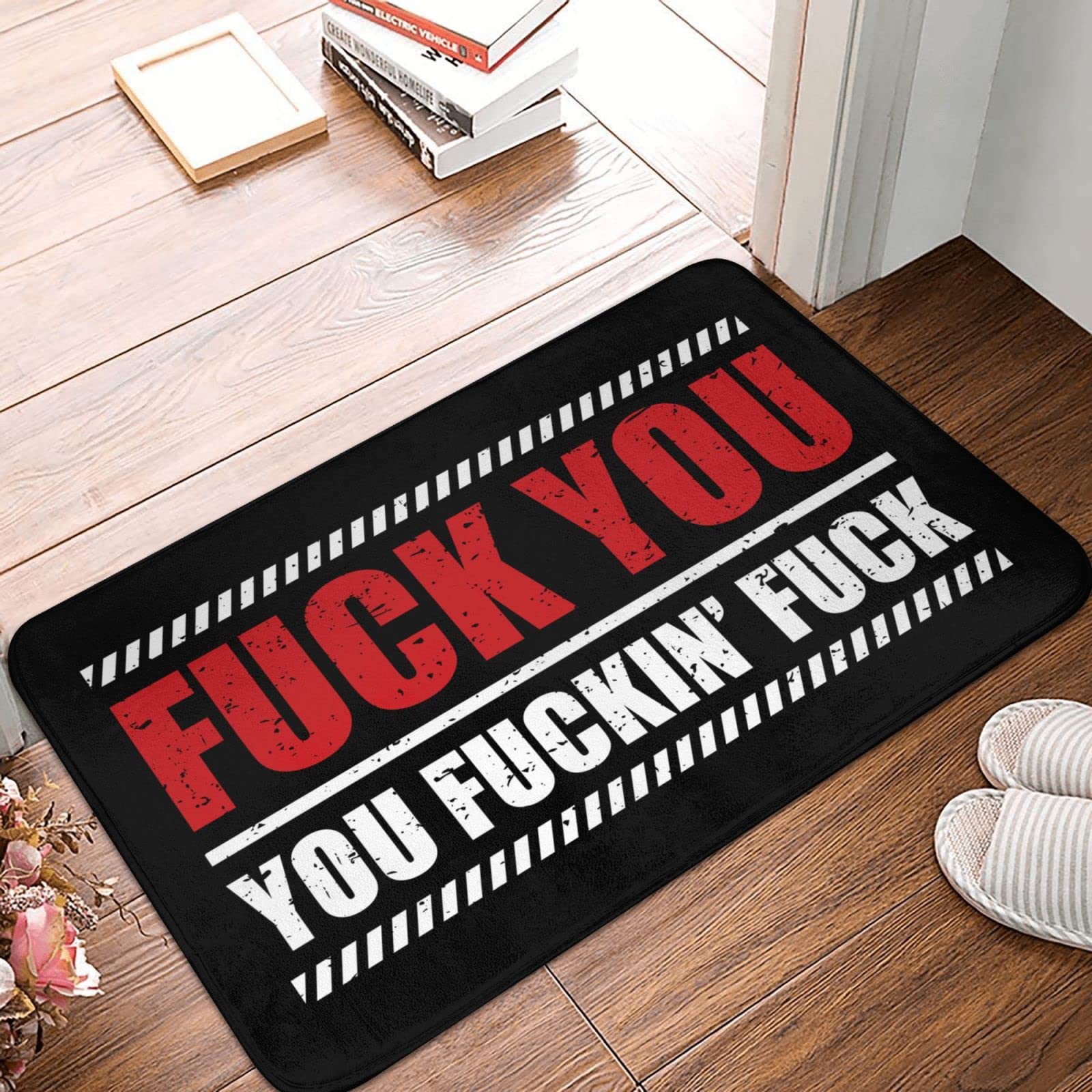Paillasson tapis de porte d'entrée amusant fu-ckin extérieur 65x90