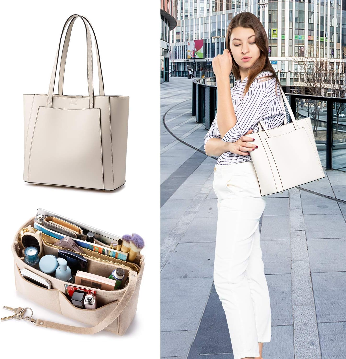 LOVEVOOK Satchel Bags for Women Tote Purses and Handbags Shoulder Bag with Matching Purse Organizer - Image 2