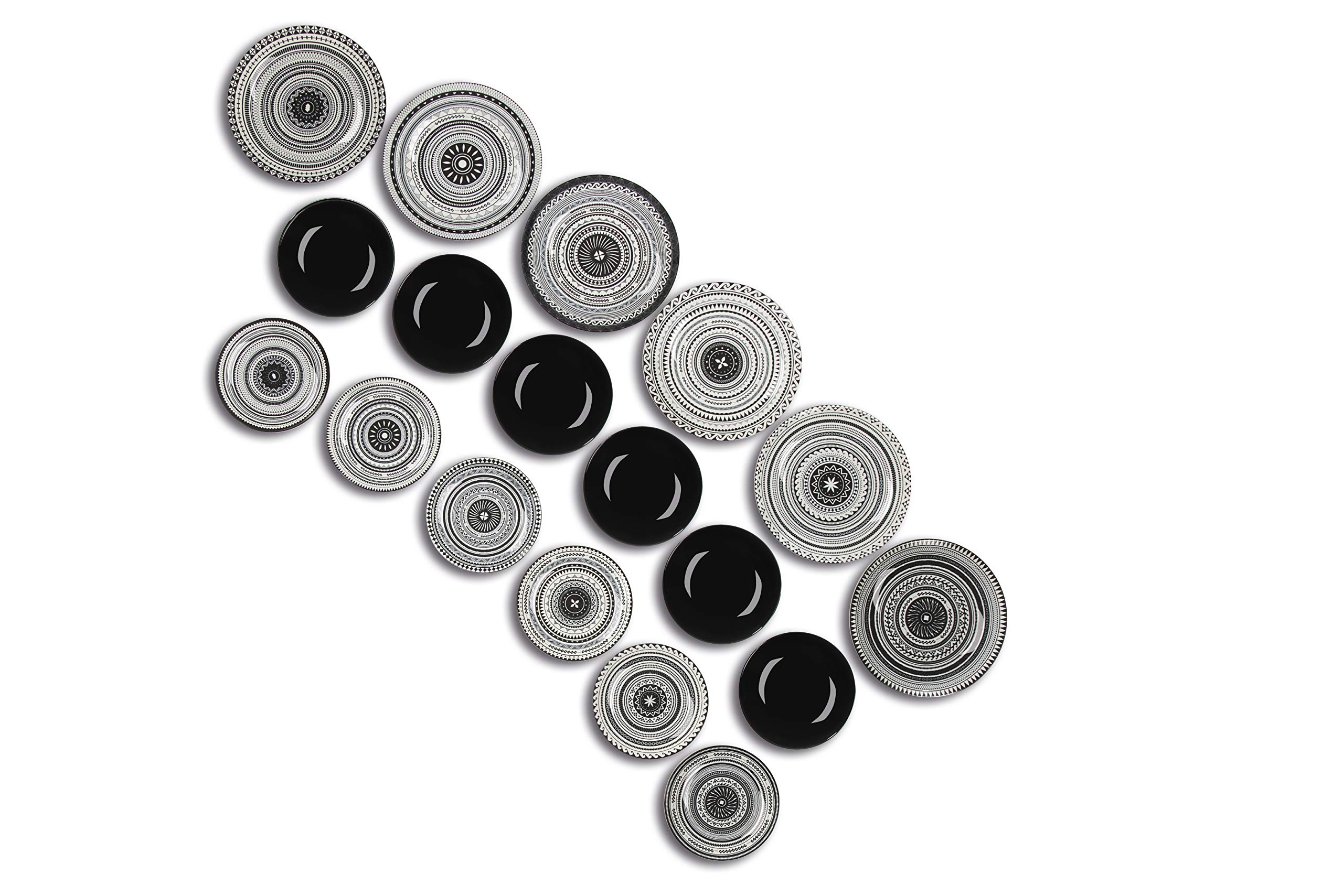 Excelsa Afrika Service Assiettes 18 Pièces En Porcelaine Et En Céramique, Multicolore348