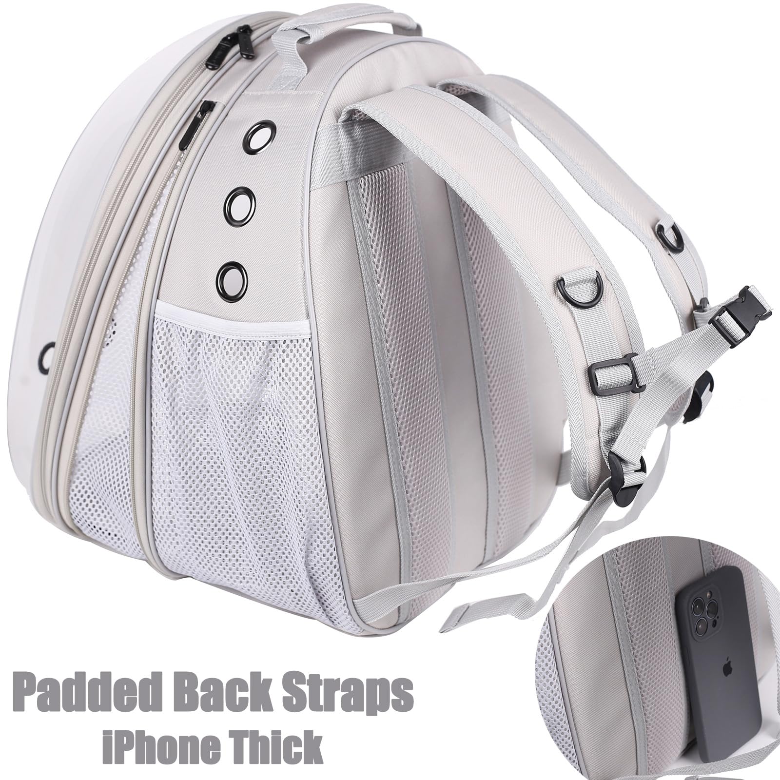 Mochila frontal expandible para gatos, apto para hasta 20 libras, mochila espacial con ventana de burbujas para mascotas para gatos grandes y cachorros pequeños