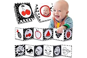 Eye-Catching Educational Companion: Black & White Baby Book for Early Development