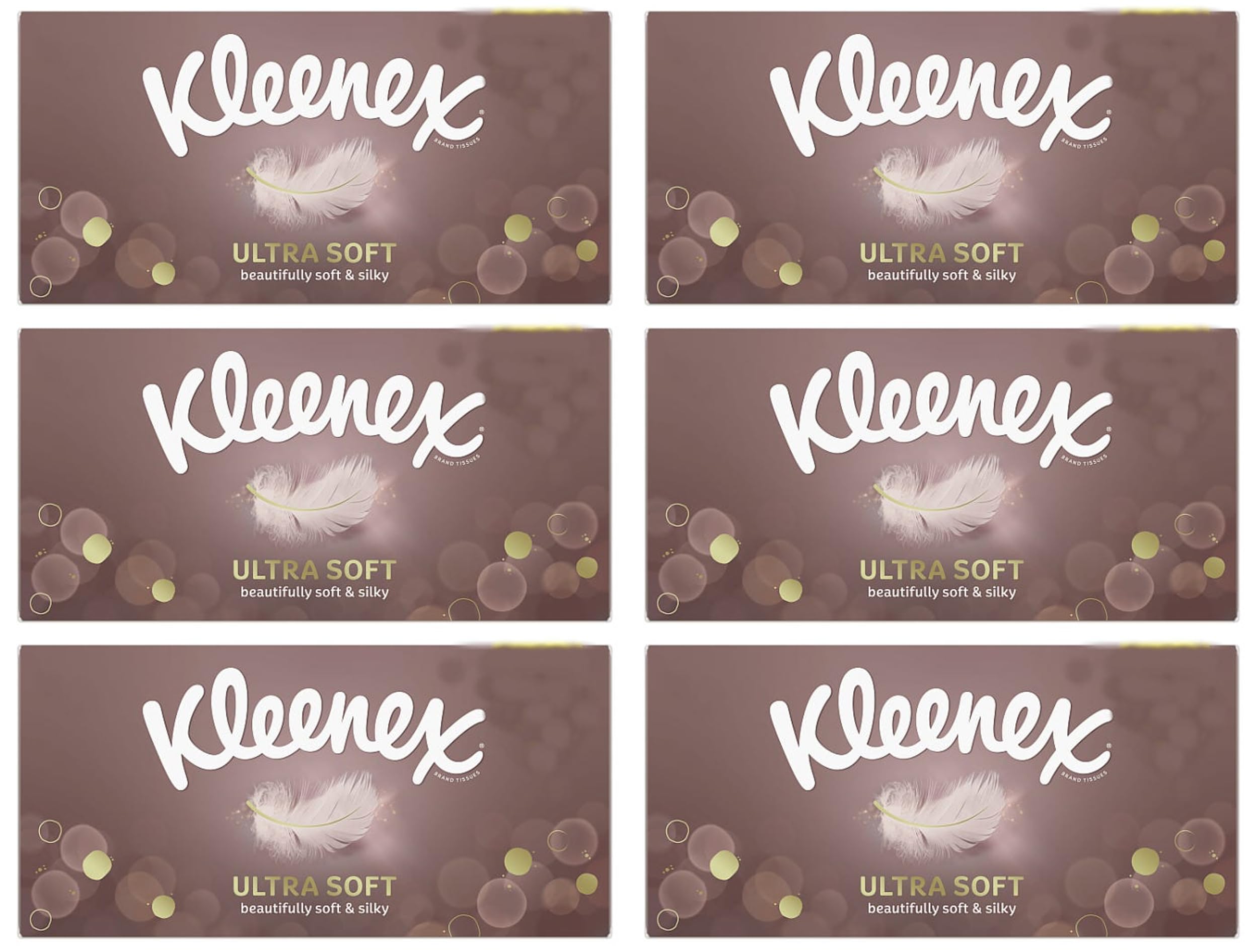 Kleenex Ultra Soft Facial Tissues – 6 Standard Tissue Boxes