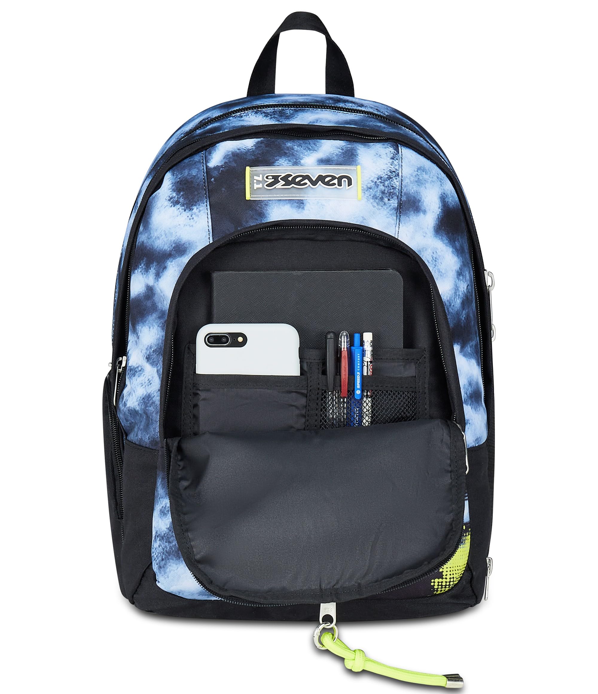 Seven Zaino Scuola Dual Detach, Grigio, Doppio Scomparto da 32 L, Con Tasca PC, Tasca Borraccia, Tasca Con Organizer e Scomparto Staccabile, Scuola Media e Superiore, Zaino Ragazzo