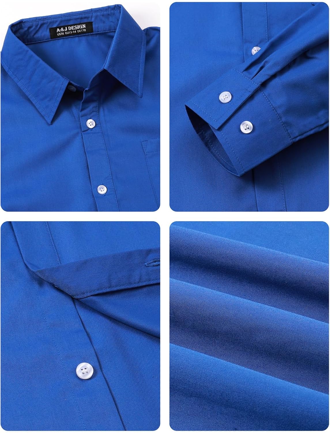 A&J DESIGN Boys Dress Shirt Kid Long Sleeve Formal Uniform School Oxford Button Up Shirt with Tie and Handkerchief - Image 5