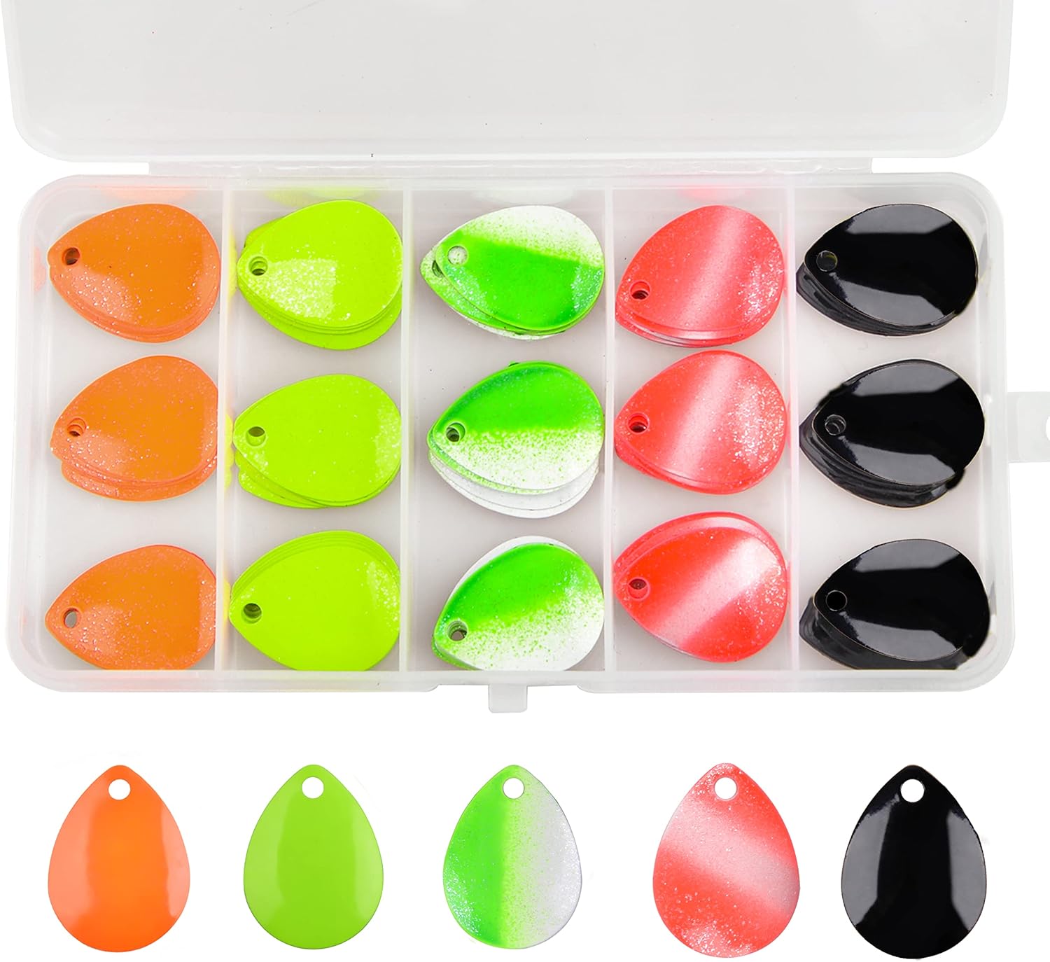 Fishing Lure Spinner Blades Kit 100PCS Fishing Spinner