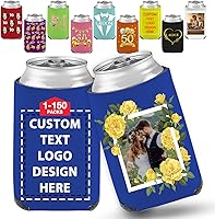 Vista 11 de Hasta 150 fundas personalizadas para latas de cerveza, fundas personalizadas para latas a granel con logotipo fotográfico, texto, soporte para Verde