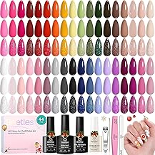beetles Gel Polish 44pcs Winter Gel Nail Polish Set 36 Colors Brown Burgundy Red Blue Purple Green Black White with Base Top Coat UV LED Needed Salon DIY at Home Christmas Gift for Women Colorful Muse