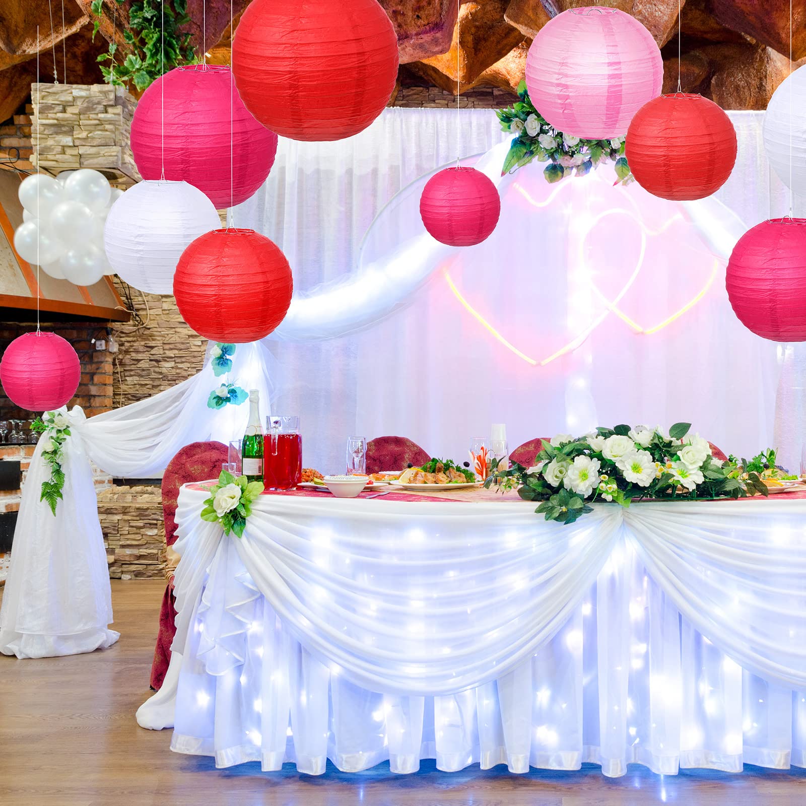 Chinese Lanterns With Lights ADLKGG Pastel Hanging Paper Lanterns For Baby  Shower And Wedding Parties, Indoor And Outdoor Decor, Macaron Colored 12pc  Indoor Christmas Decorations, image size:1600x1600