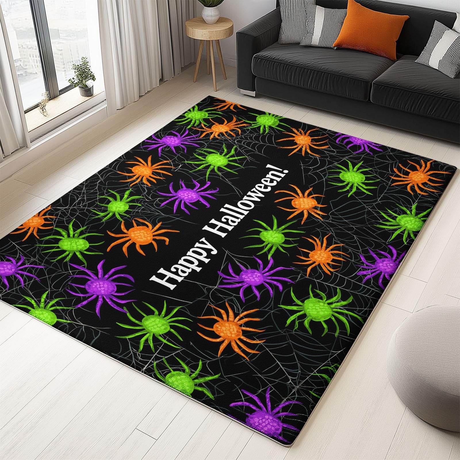 Tapis de moderne salon rectangulaire noir doux 120x170 pour chambre