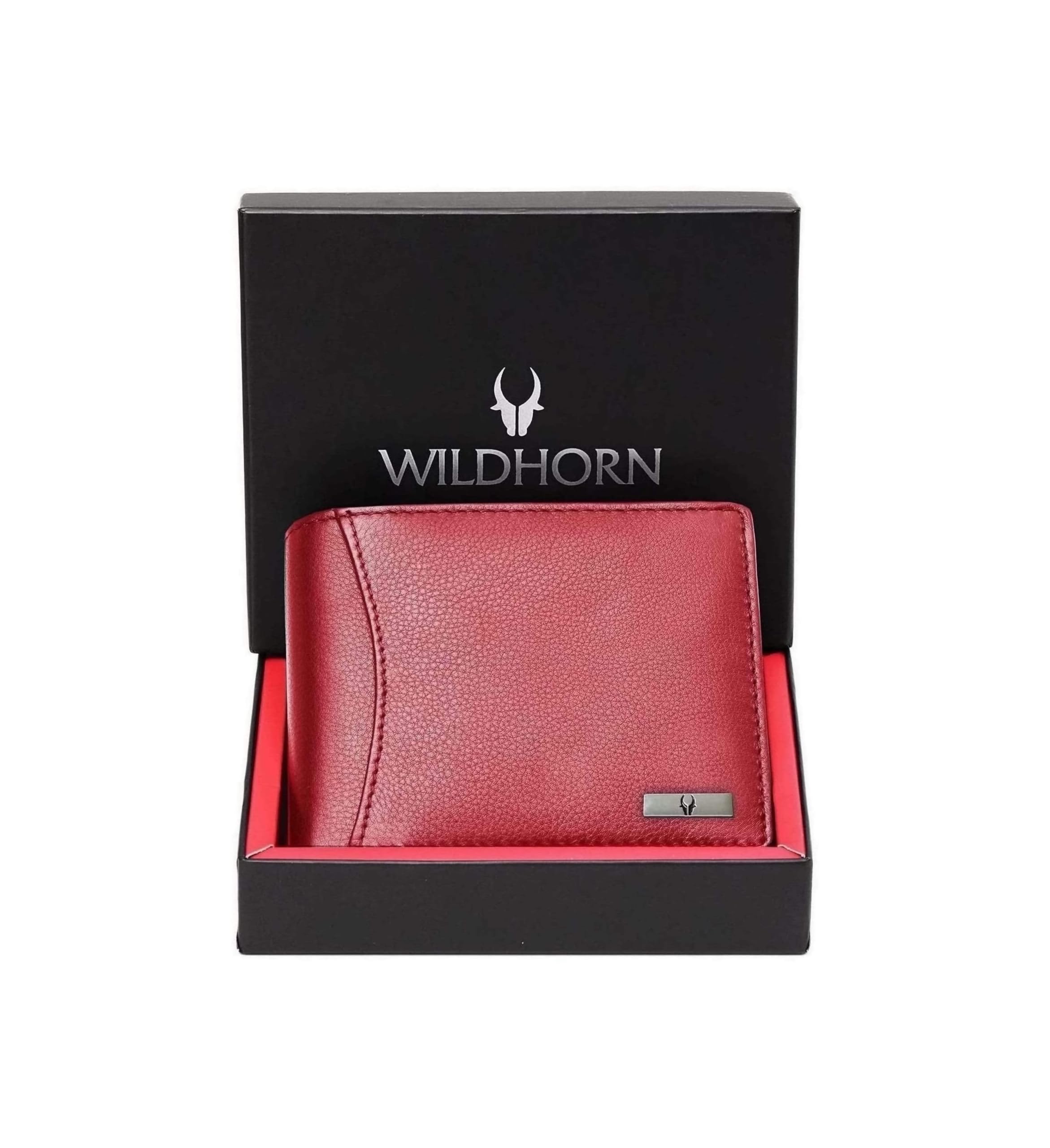 WildHorn India RFID Protected Leather Men's Wallet, RED, Classic