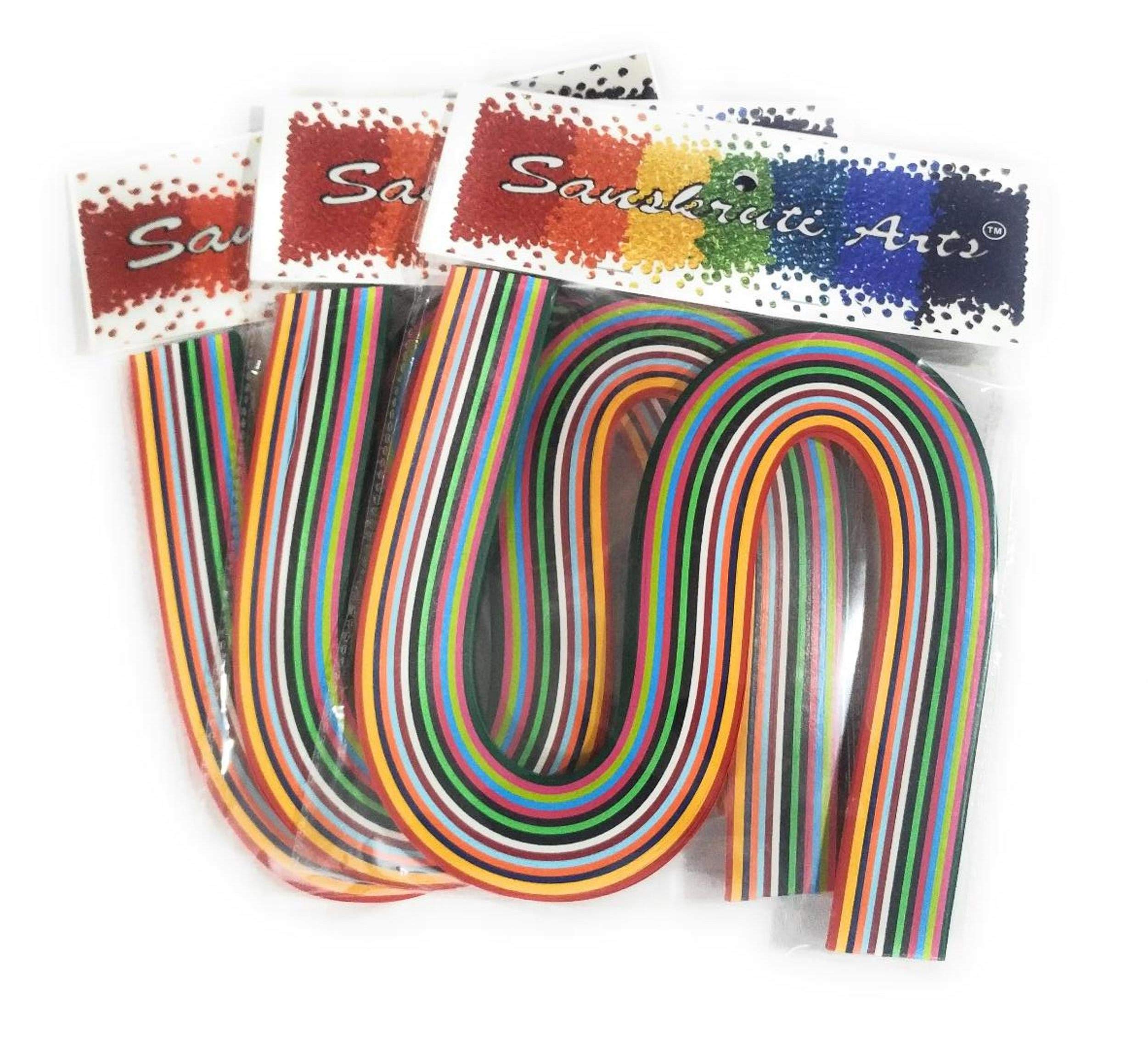 Sanskruti Arts Quilling Paper Multicolor Strips 5mm-450 Strips 1