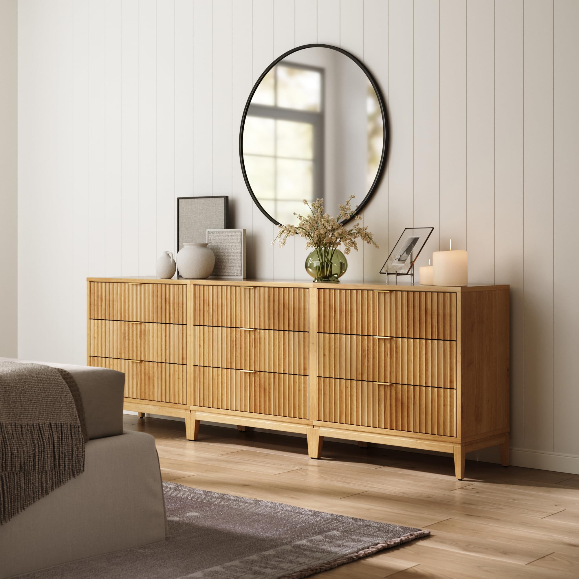 Nathan James Jasper Mid Century Modern 3-Drawer Dresser