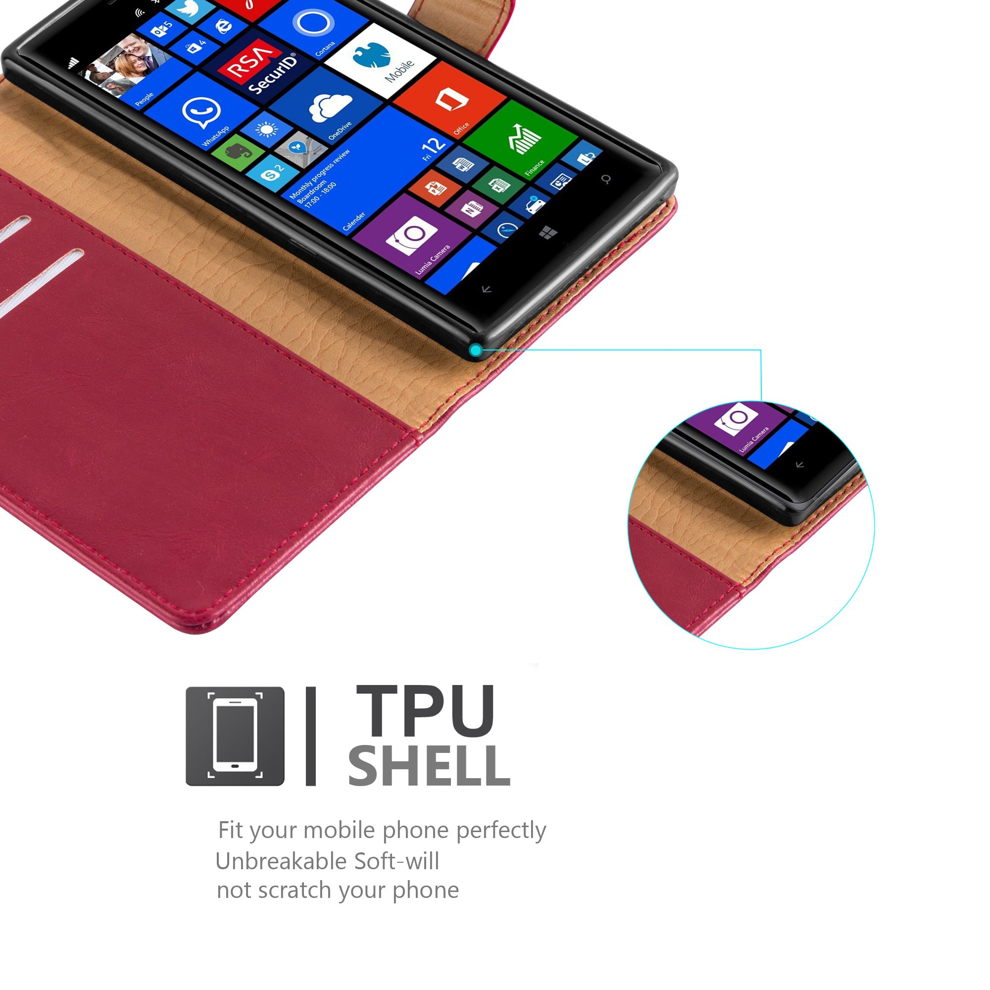Cadorabo Custodia Libro Portafoglio Per Nokia Lumia 830 - Finta Pelle Oro Rosa E Nero, Con Vani Carte E Chiusura Magnetica - 2