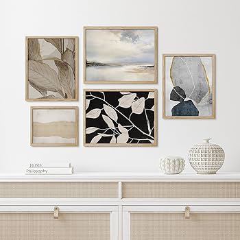 Amazon.com: SIGNWIN Framed Poster Set of 5 Grunge Pastel