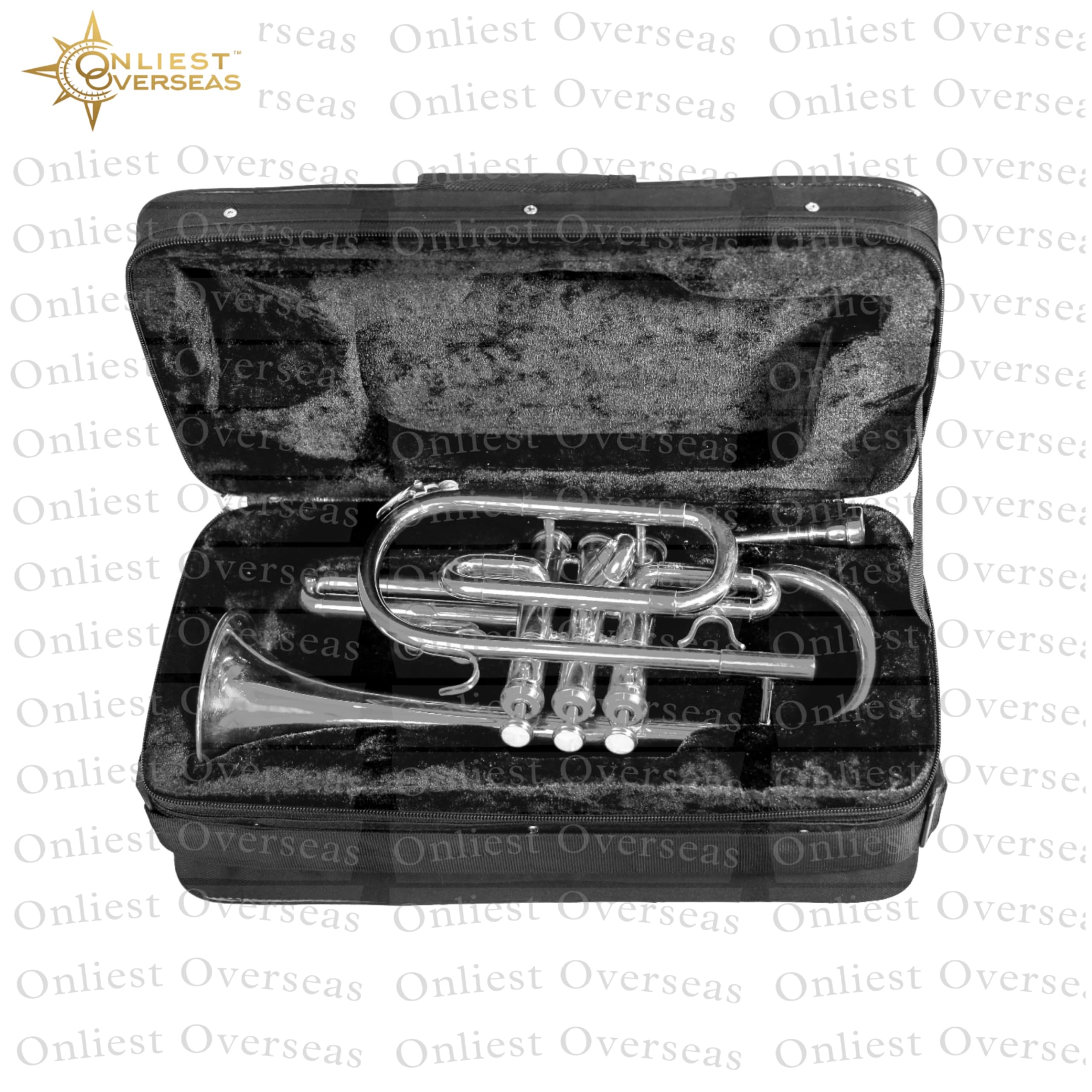 Juego de cornetas de latón Bb | Cornet de banda compacta con válvulas de pistón suaves, tubo de plomo de cobre fósforo | Incluye boquilla, kit de limpieza y funda rígida plateada