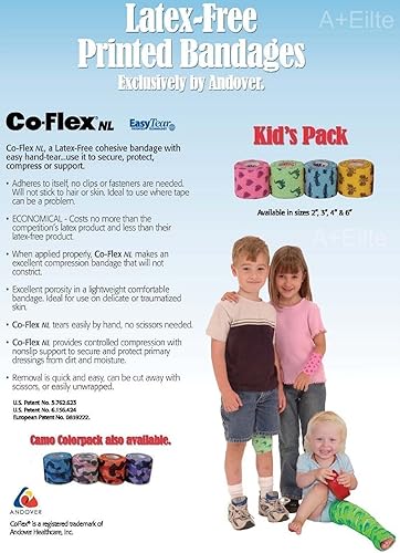 Miniatura 1 de ANDOVER CO-FLEX NL - Paquete de 4 unidades de 2 pulgadas x 5 yardas, cohesivo, flexible, elástico, sin látex, vendaje de compresión, envoltura