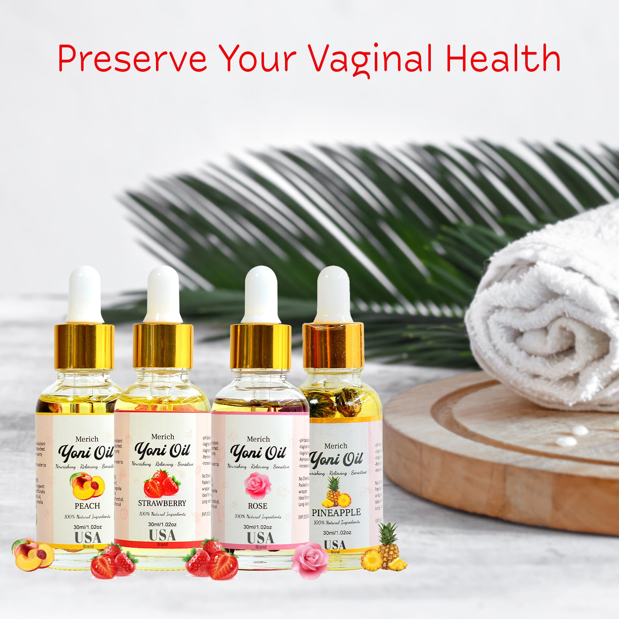 Natural Yoni Oil Ultimate Feminine Rejuvenation Set of Four | Feminine Yoni Detox | Naturally Scented Vaginal Oil | Restores pH Balance for Women | Eliminates Odor | Natural Gentle Cleansing