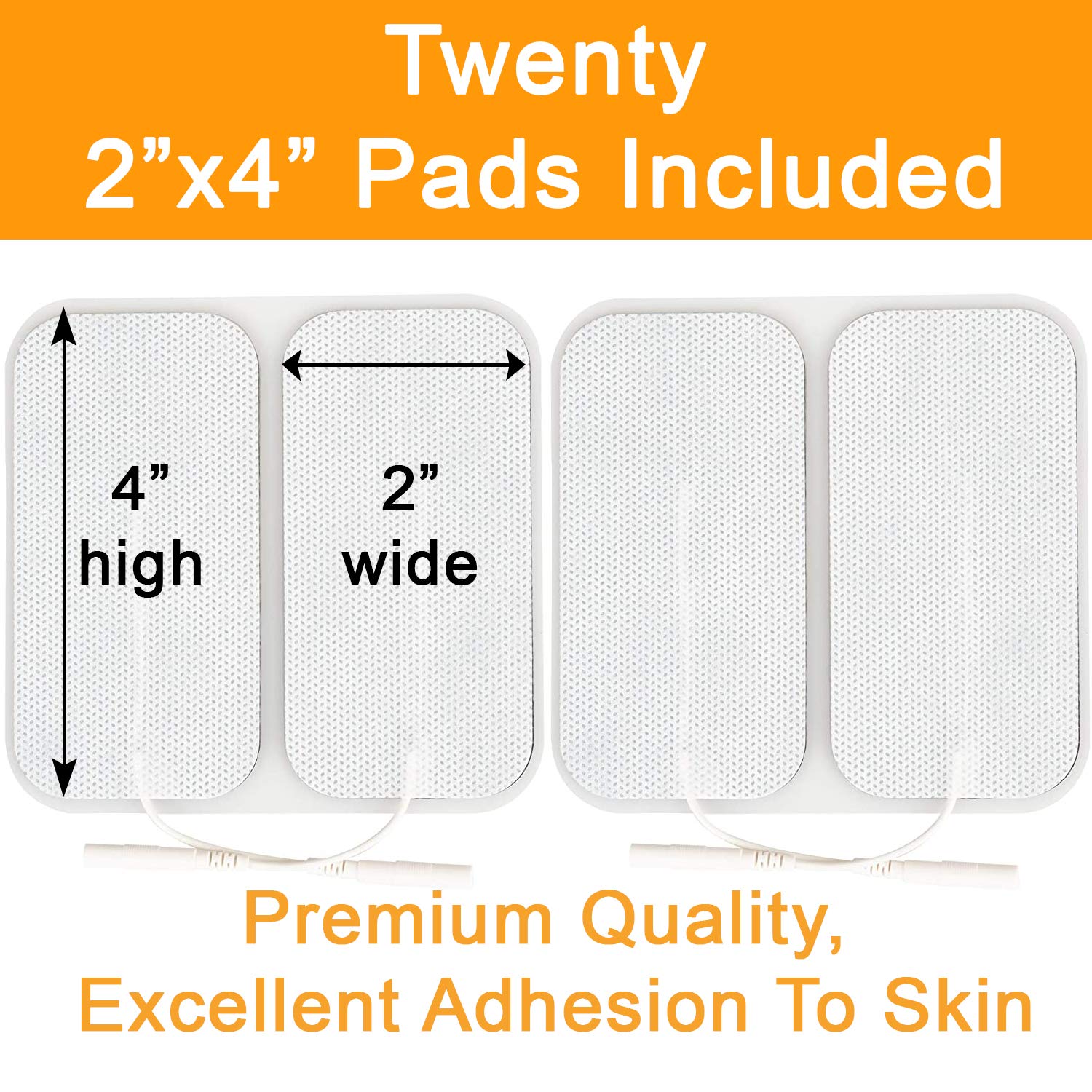 StimChoice Premium TENS Unit Pads, 2" X 4" TENS Pads Compatible with