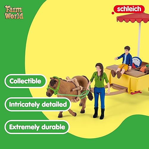 Miniatura 2 de Schleich Farm World, juego de 21 piezas, juguetes de granja para niñas y niños de 3 a 8 años, soporte de granja móvil Sunny Day (42528n)