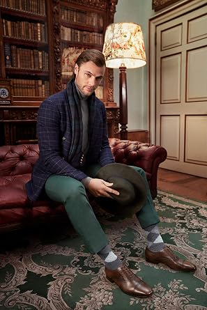 Burlington Preston Argyle Calf Socks (6125)