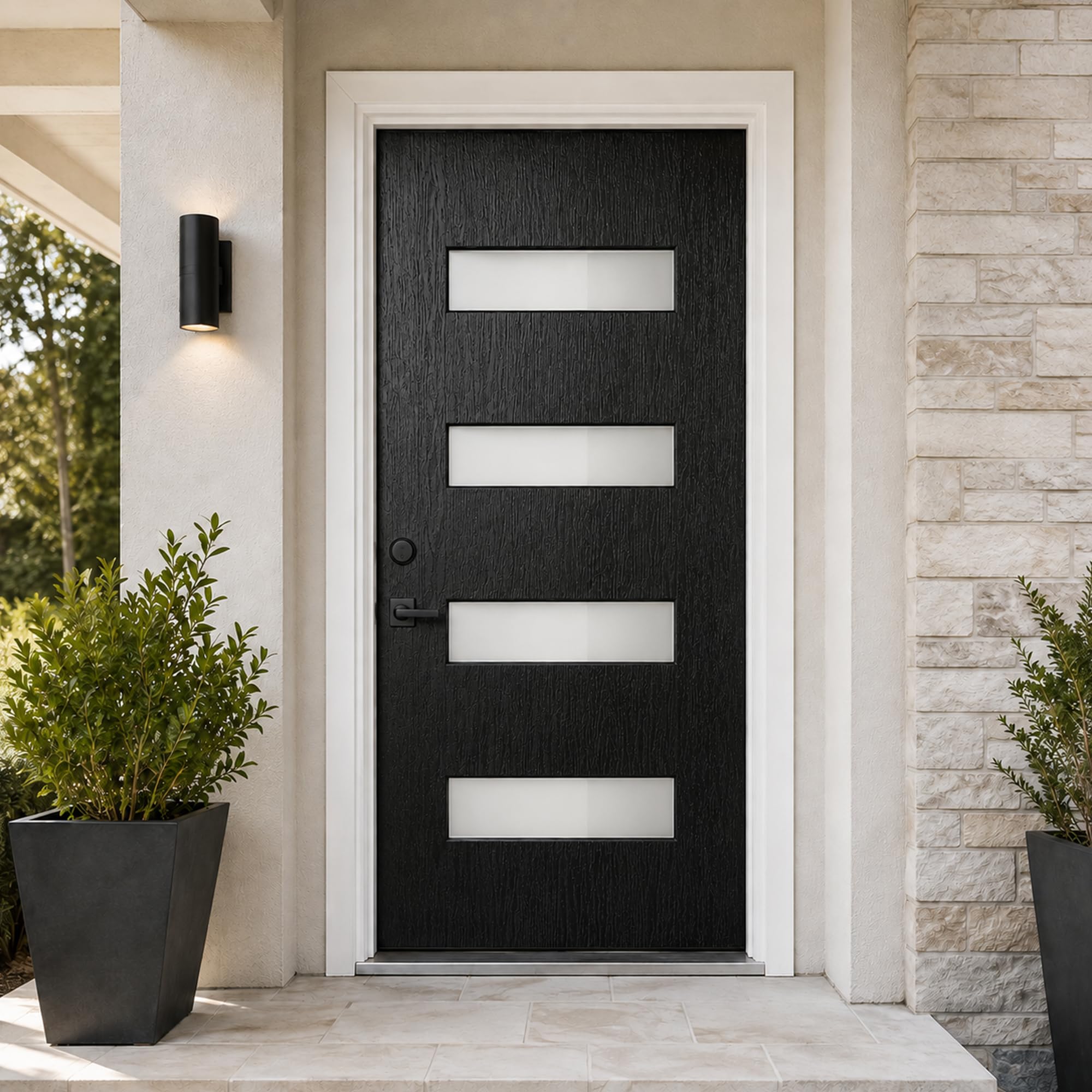 Photo 1 of THSUPER 36 x 80 Black Fiberglass Entry Door Slab