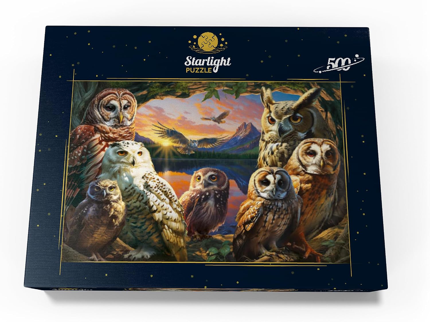 MyPuzzle Owls At Sunset - Premium 500 Piece Jigsaw Puzzle for Adults