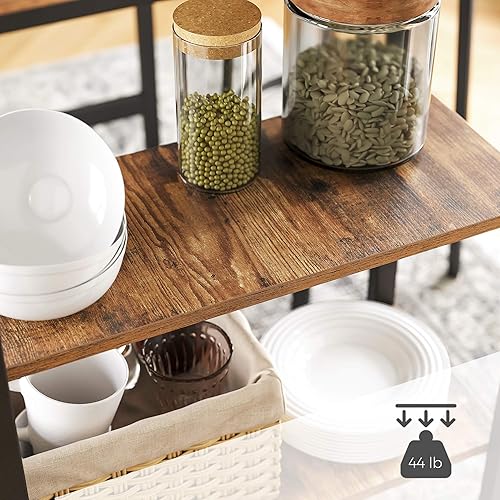 Miniatura 5 de VASAGLE Mesa de bar con marco de metal resistente, fácil montaje, diseño industrial, 23.6 x 42.9 x 39.4 pulgadas, marrón rústico