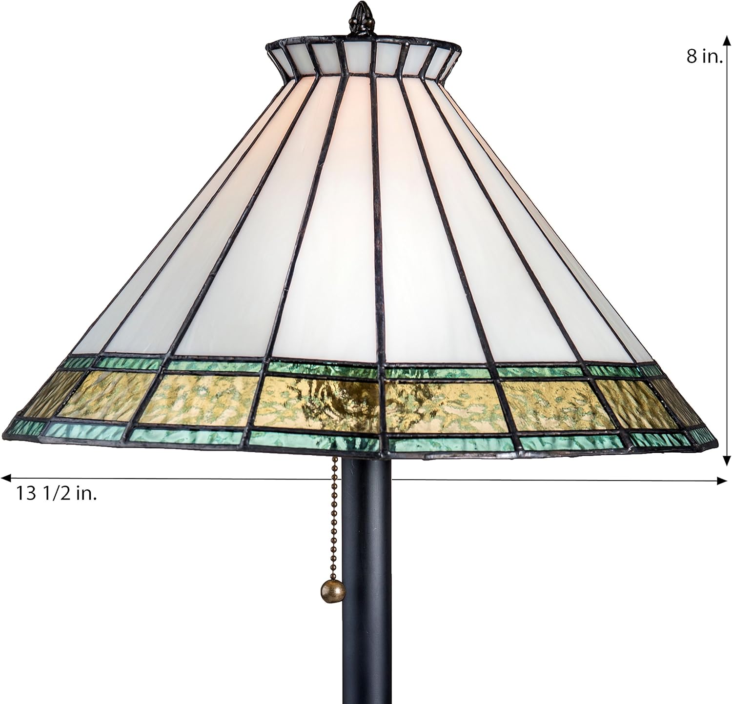 Bedroom Nightstand Lamp Desk Home Decor Windsor Blue (Pale Turquoise) Green Tiffany Stained Glass Table Lamp J Devlin Lam 654-2 TB