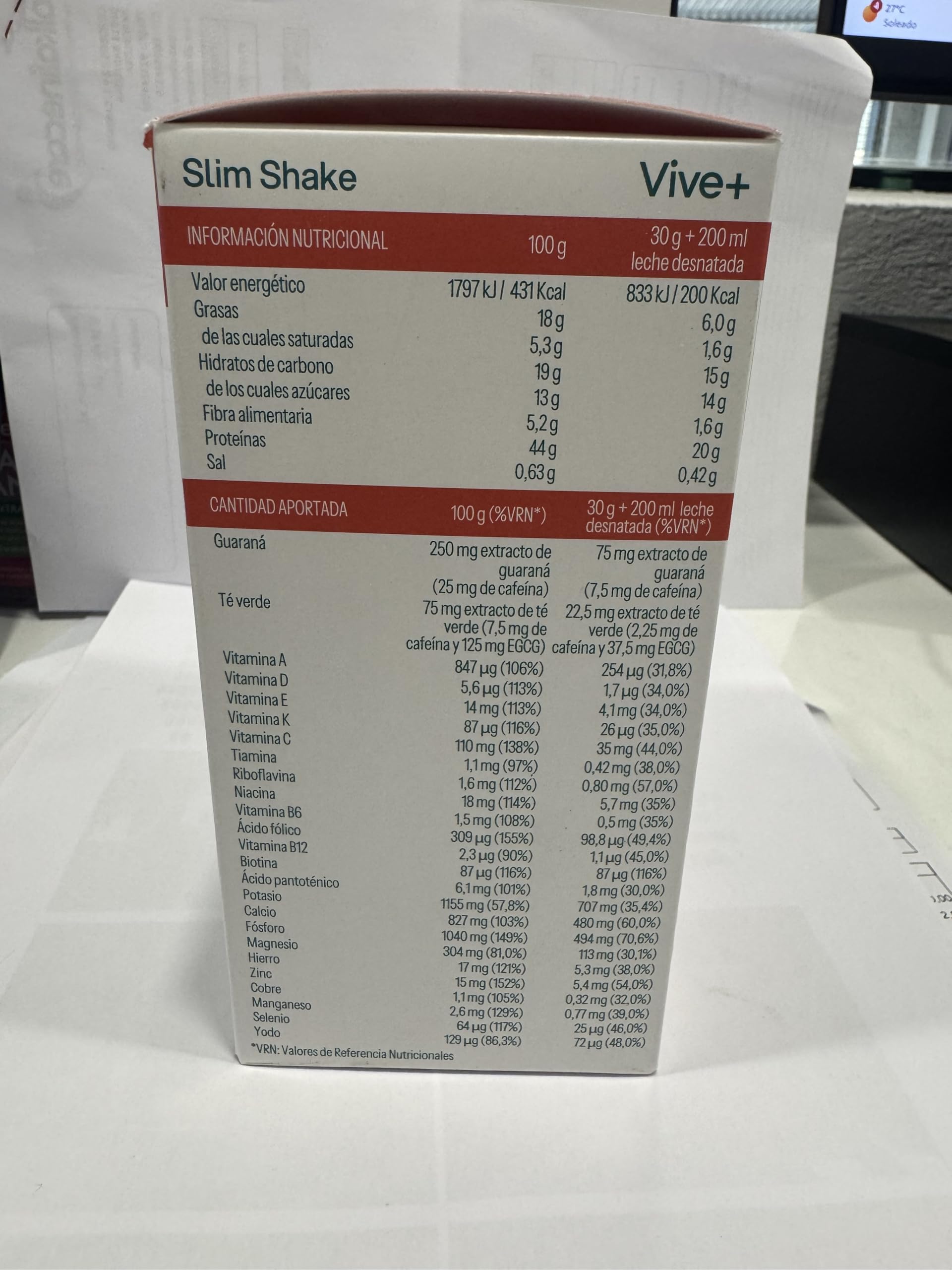 Vive+ Slim Shake Chocolate – Sobres de Sustitutivo de Comida con 20 g Proteína, 20 Vitaminas y Minerales, Fibra, Guaraná y Té Verde – Control de Peso, Saciedad y Termogénesis (Pack de 2-12 Sobres)