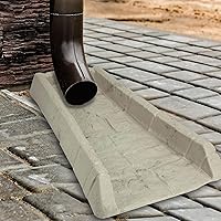 Vista 4 de Suncast Compuesto de poliéster fácil de usar, decorativo para exteriores, canaleta de lluvia Downspout, bloque de salpicaduras para desagües debajo