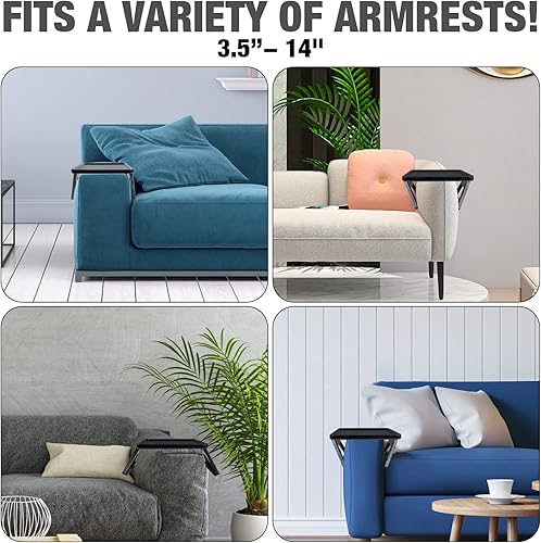 Miniatura 7 de Bandeja de brazo para sofá con clip, bandeja para reposabrazos de sofá para brazo ancho. Bandeja de brazo de sofá, bandeja de mesa de sofá, mesa de