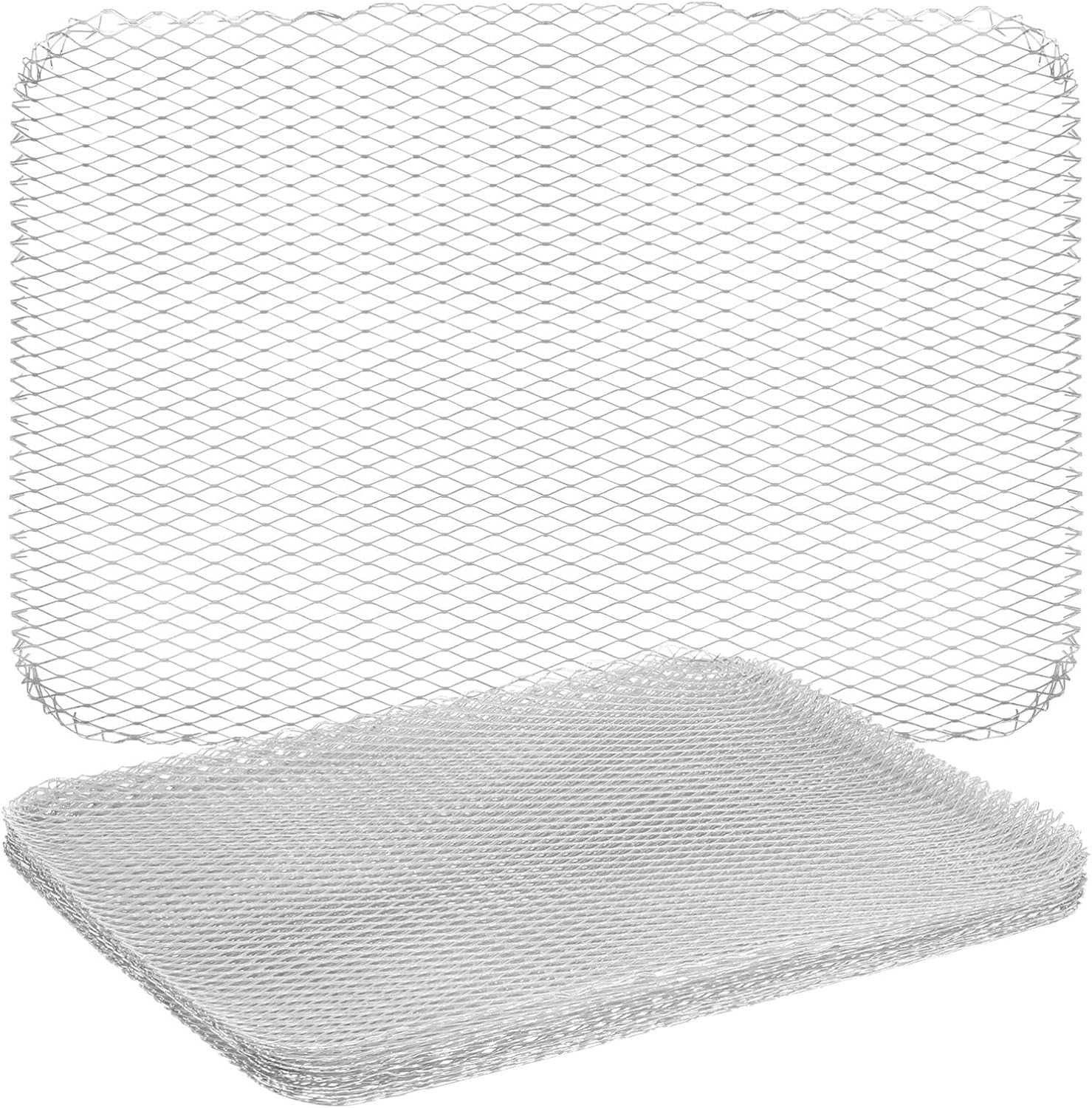 20 Pcs Aluminum Grill Mats Non-Stick BBQ Mesh for Outdoor Grilling, Reusable Barbecue Mats for Meat, Vegetables, Fish, 15.27 X 12 Inch