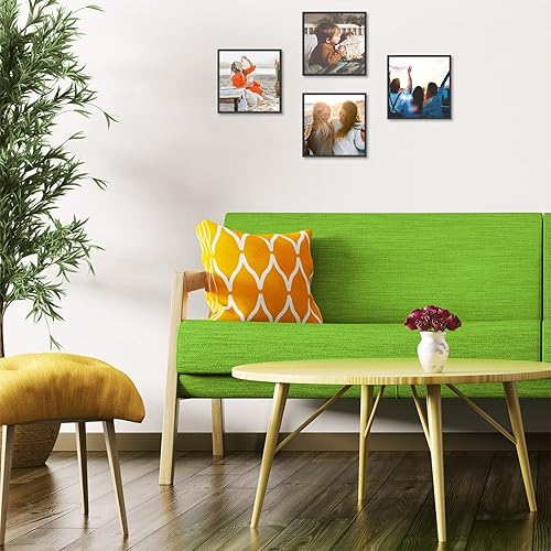 Vista 89 de Golden State Art - Marcos de fotos de metal de 8 x 10 pulgadas con paspartú para fotos de 5 x 7 - Juego de 4 portarretratos de aluminio de 8 x 10