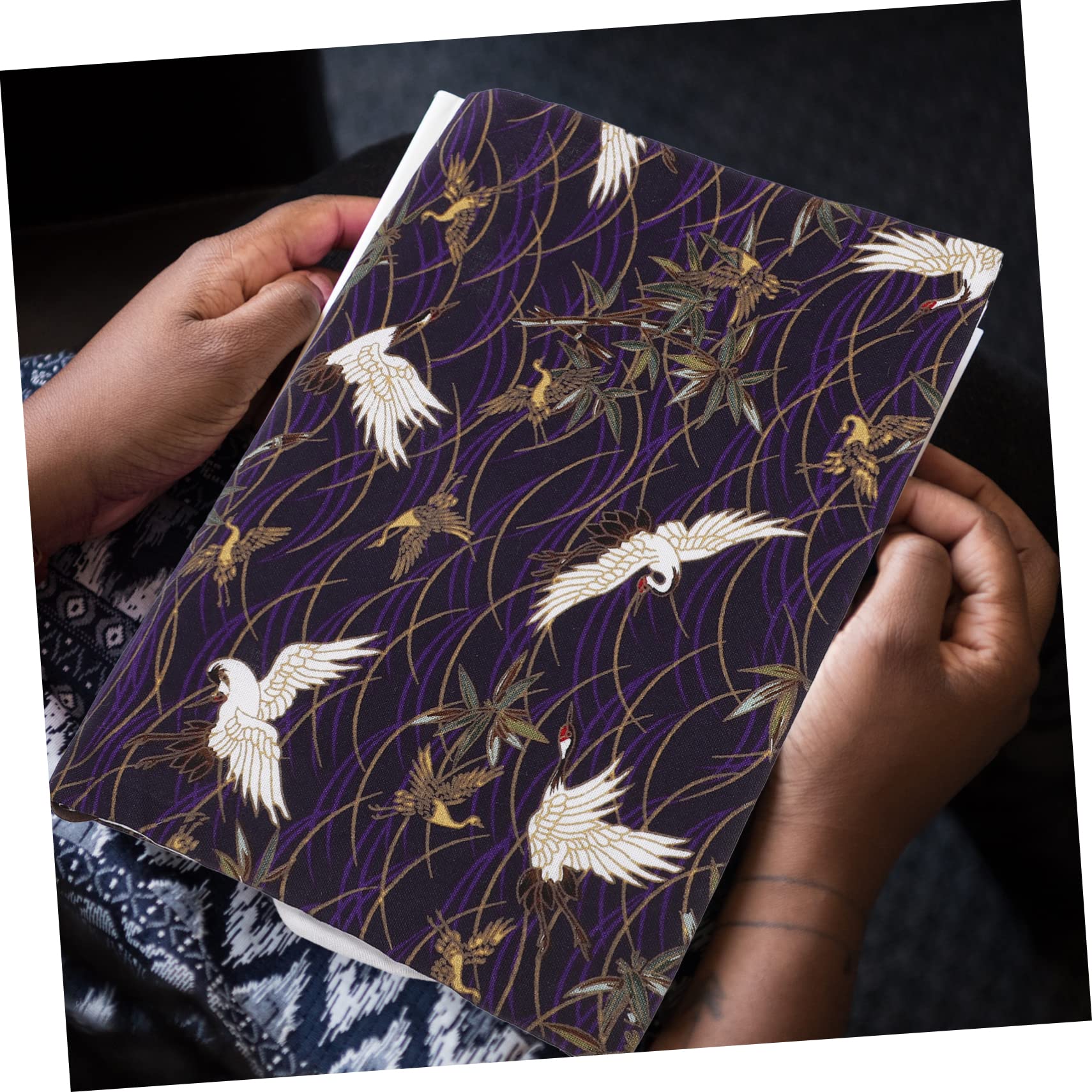 SEWACC 3piezas Cubierta De Libro Ajustable Para Estudiantes Protector De Libros Delicado y Decorativo Para Cuadernos y Textos Marino Diseño De Grulla