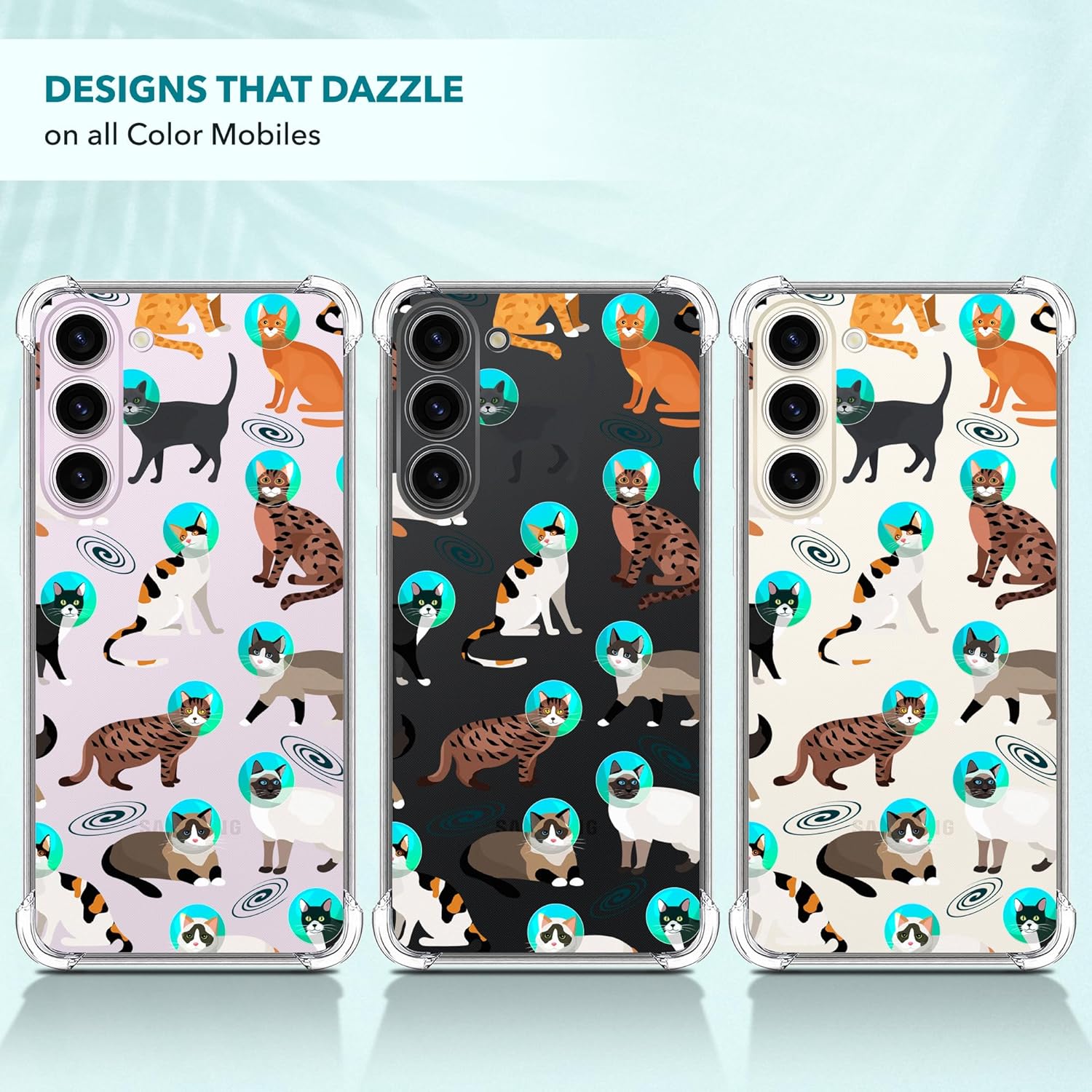 Clear Case for Samsung Galaxy S23 Plus 5G - Samsung S23 Plus Case with Stylish Space Cat Pattern Design Printed Durable Clear Shockproof Back Case/Cover for Samsung S23 Plus 5G - Image 3