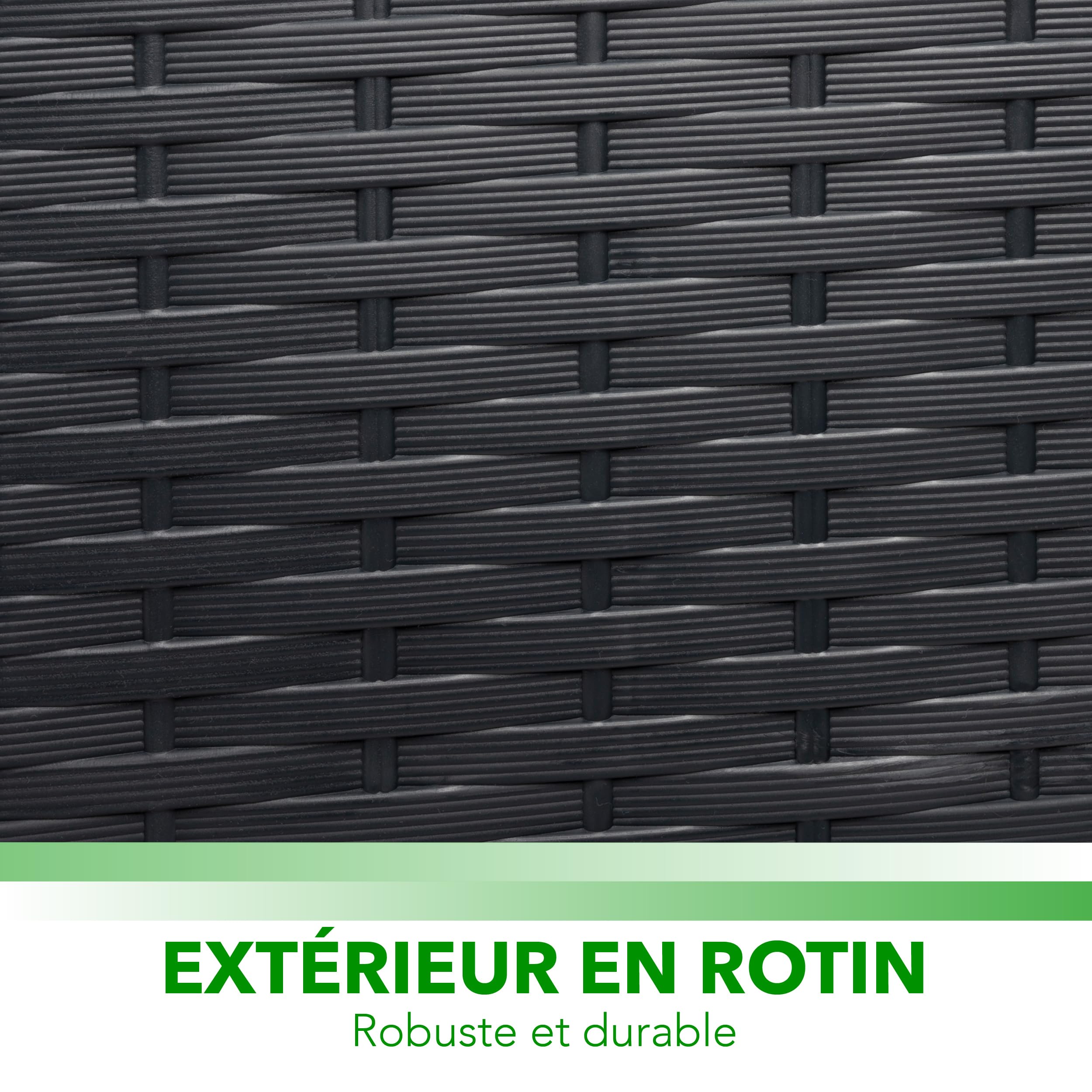 Lifetime Garden Coffre de Jardin Exterieur avec Couvercle - Coffre de Rangement - Coffre Extérieur de Jardin en Plastique 310L - Coffre de Jardin 119x48x60cm - Coffre à Coussins Étanche - Noir