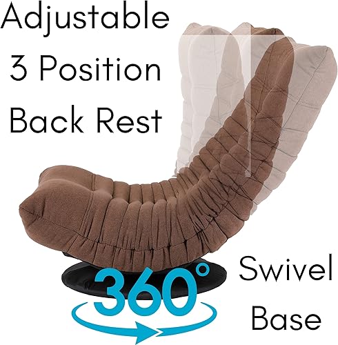 Miniatura 31 de BirdRock Home - Silla giratoria para suelo, asiento de espuma viscoelástica, ajustable, 360 grados, respaldo cómodo, cojín para mecedora y