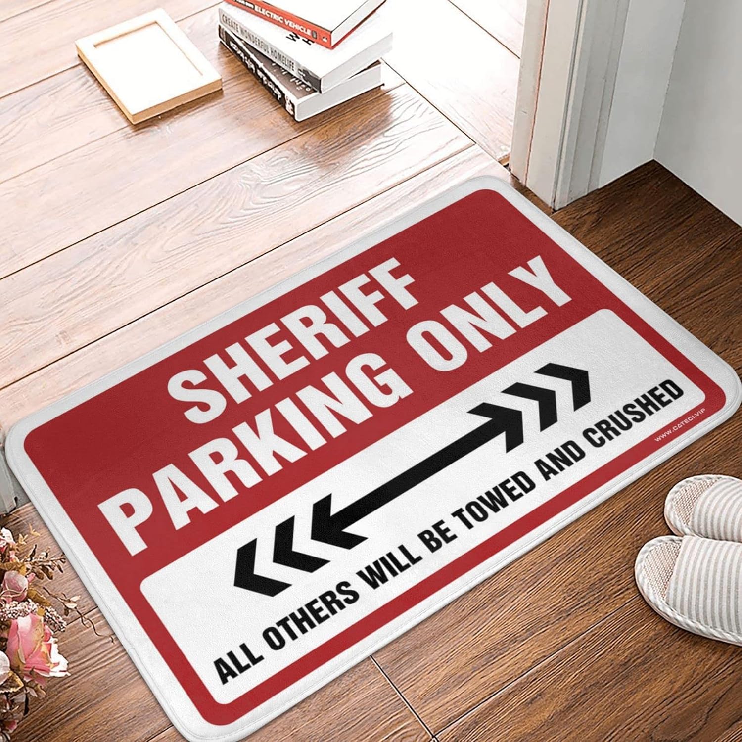 Welcome Mat Classroom Sheriff Parking Only Rug Gifts for Home Decor Bedroom Decor for Men(Size:65X90CM)