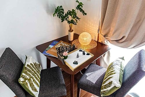 Miniatura 7 de Artcome Jardín de arena zen japonés para escritorio con rastrillo, soporte, rocas y mini artículos de mobiliario - Accesorios de mesa de oficina,