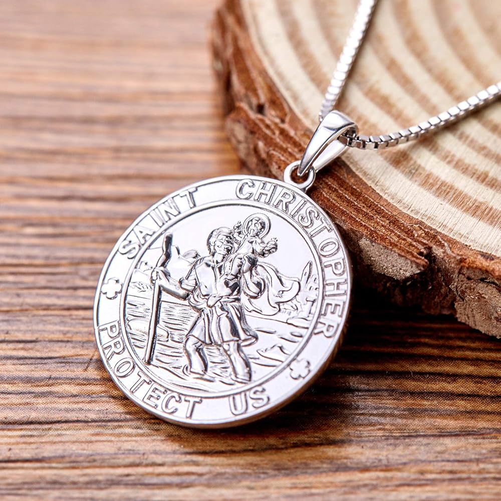 Amazon.com: YL St Christopher Necklace Solid 925 Sterling