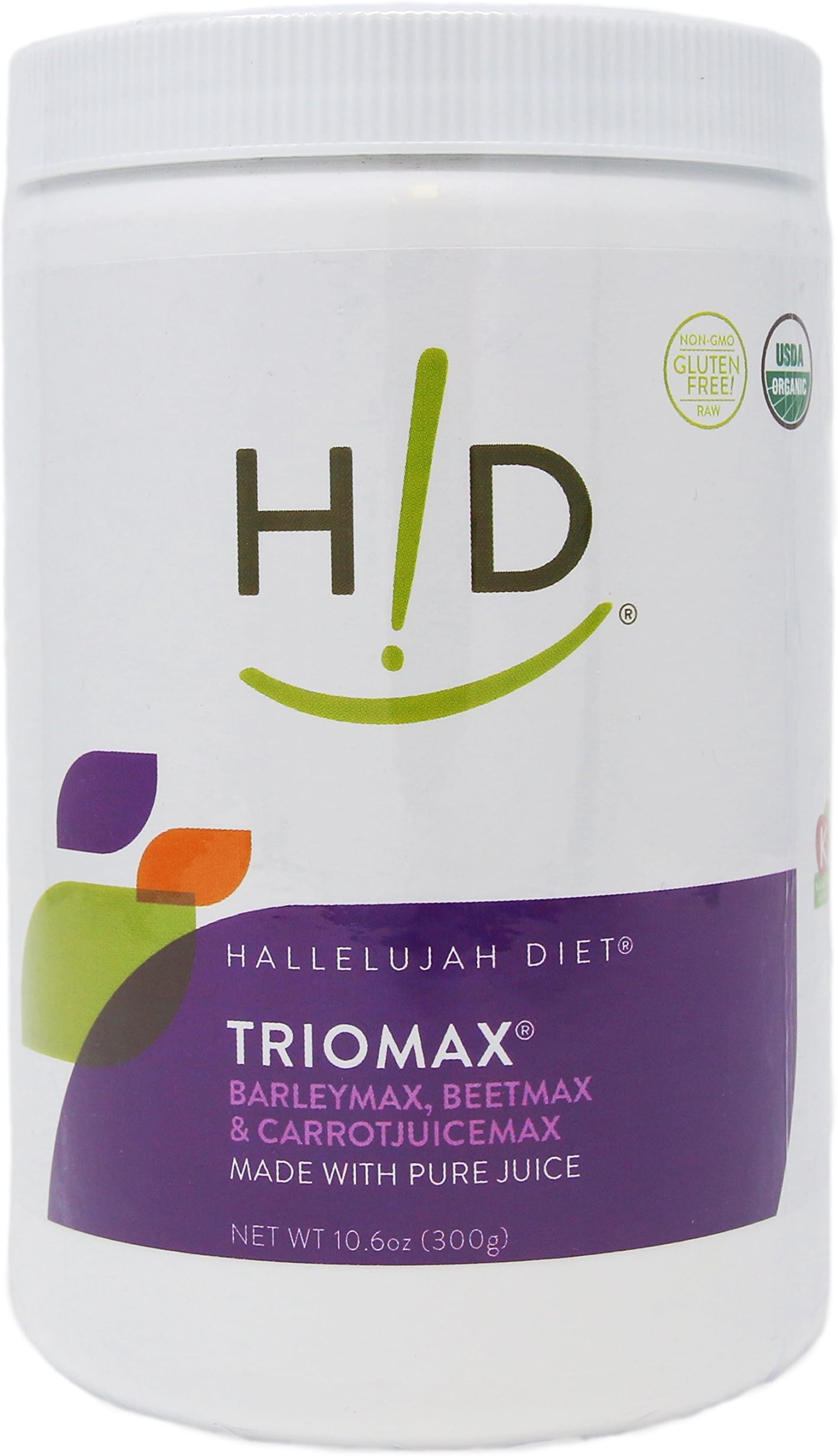 Hallelujah Diet TrioMax – Superfood Vitamin & Antioxidant Blend, Pure Juice Powder Supplement, Organic, Gluten-Free, Vegan, 30 Servings, Large