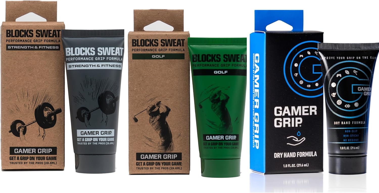 Gamer Grip 3-Pack – Fitness, Golf & Hyperhidrosis Sweat-Control Lotion Set