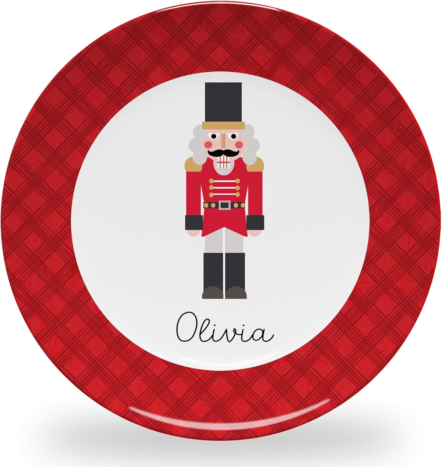 Tiny Expressions - Personalized Holiday Plates for Kids with Customized Name | BPA Free | Dishwasher Safe | Made in the USA (Nutcracker Plate)