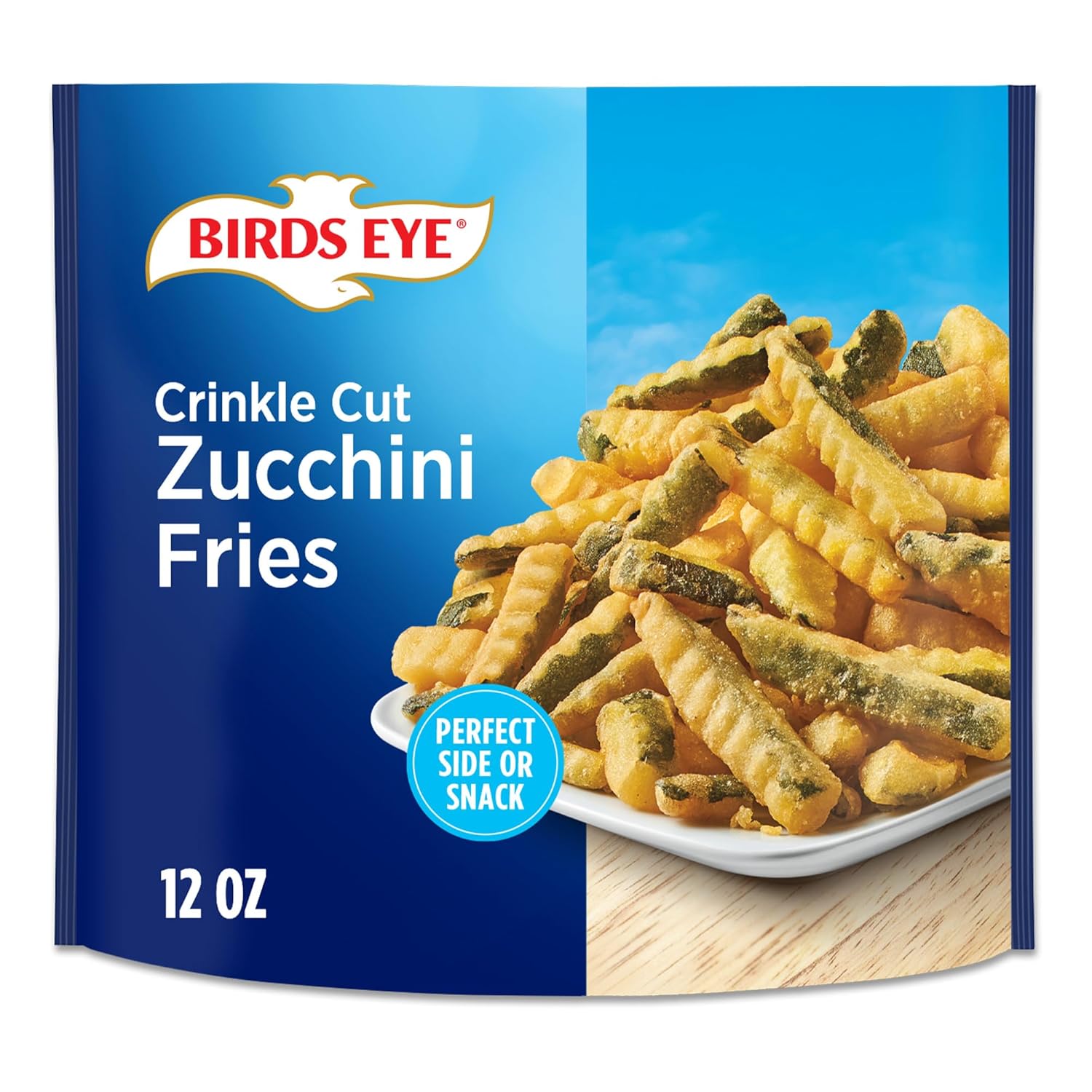 Birds Eye Crinkle Cut Zucchini Fries, 12 oz Frozen Veggie Snacks - Crispy Breaded, No Artificial Flavors, Oven-Ready