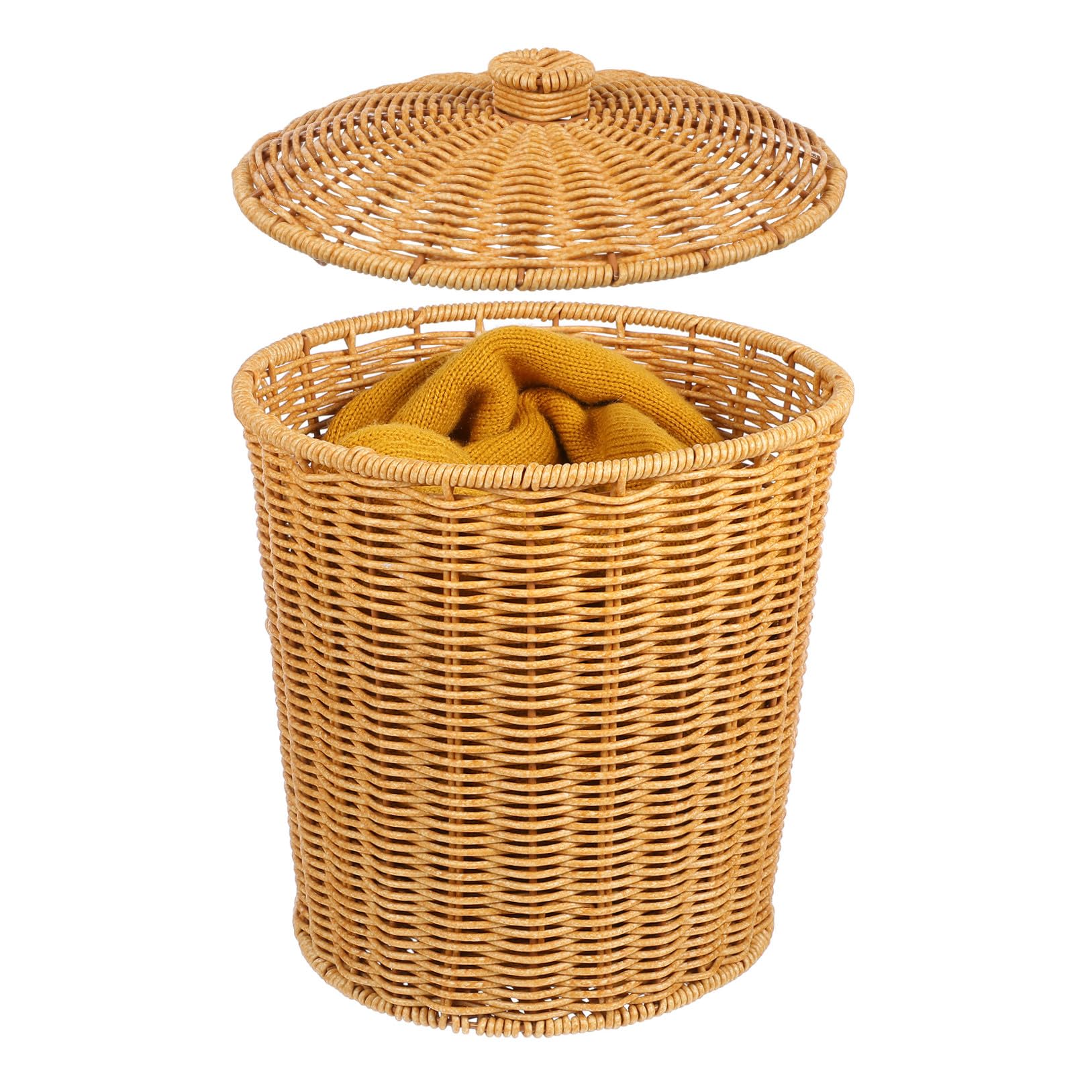 Panier en osier avec couvercle pour ranger rapidement les jouets du salon